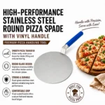 KMW High-Performance Stainless Steel Round Pizza Spade with Vinyl Handle