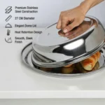 KMW Stainless Steel Plate Cover with Dome Lid 27CM Silver - Image 6
