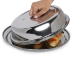 KMW Stainless Steel Plate Cover with Dome Lid 27CM Silver - Image 3