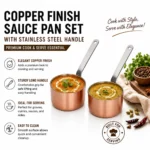 KMW Rust Resistant Sauce Pan Mini Dia with Copper Plating 2 pcs Set Small