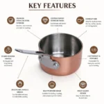 KMW Rust Resistant Sauce Pan Mini Dia with Copper Plating 2 pcs Set Small - Image 2
