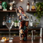 KMW Professional Grade Tin on Tin Cocktail Shaker Set 18 oz and 28 oz Black Universe Design - Image 3