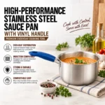 KMW 28 CM Stainless Steel Sauce Pan with Vinyl Handle & Capsule Bottom