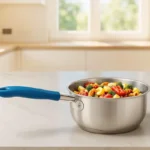 KMW 28 CM Stainless Steel Sauce Pan with Vinyl Handle & Capsule Bottom - Image 3