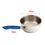 KMW 28 CM Stainless Steel Sauce Pan with Vinyl Handle & Capsule Bottom - Image 7