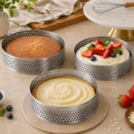 KMW Round Perforated Cake Ring Set 10 × 2 CM – 3-Piece | 18/8 Stainless Steel - Image 7
