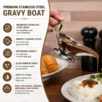 KMW Stainless Steel Gravy Boat 3 Oz (89 ML) – 2 Pcs Set | Sauce & Dressing Server - Image 7