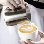 KMW Stainless Steel Milk Frothing Pitcher 350 ML | Espresso Coffee Frothing Jug - Image 8