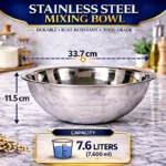 KMW Stainless Steel Mixing Bowl Deep 8 Qt (7.6 Litres) – Set of 2 - Image 8
